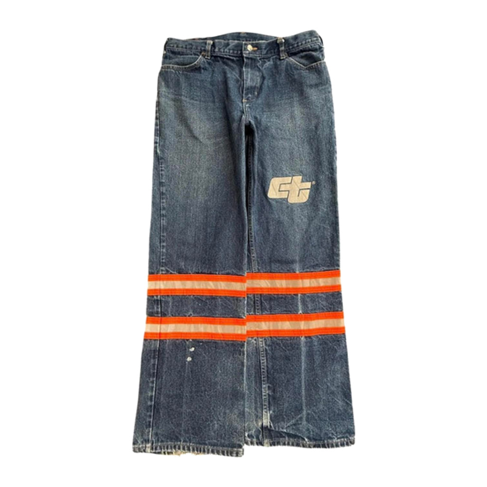 Vintage Caspia Y2K Baggy Reflective Jeans W38 L31 Made USA - Picture 2 of 8